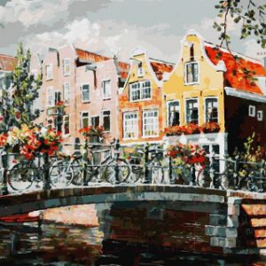Картина по номерам БЕЛОСНЕЖКА Амстердам. Мост через канал / 119-AB